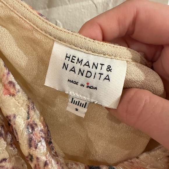 HEMANT AND NANDITA Kalon One Shoulder Belted Mini Dress White Cyber Size Small - Picture 7 of 11